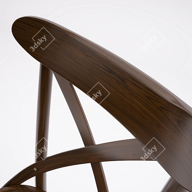 Elegant Calvi Bentwood Chair 3D model image 2