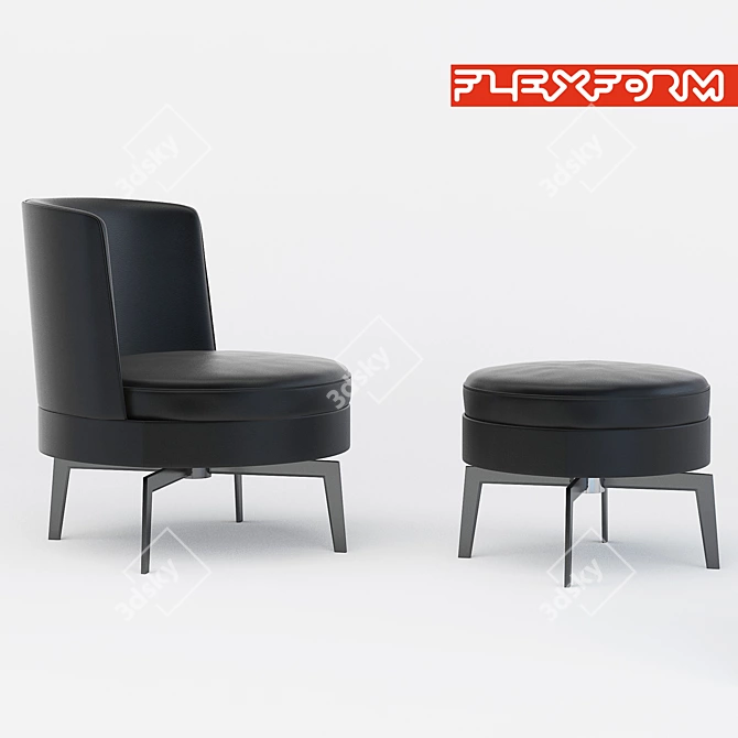 FlexComfort Armchair - Designer Elegance 3D model image 1