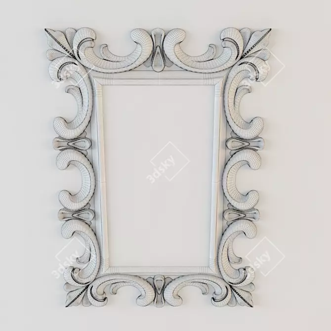 Elegant Black Sea Silver Mirror 3D model image 2