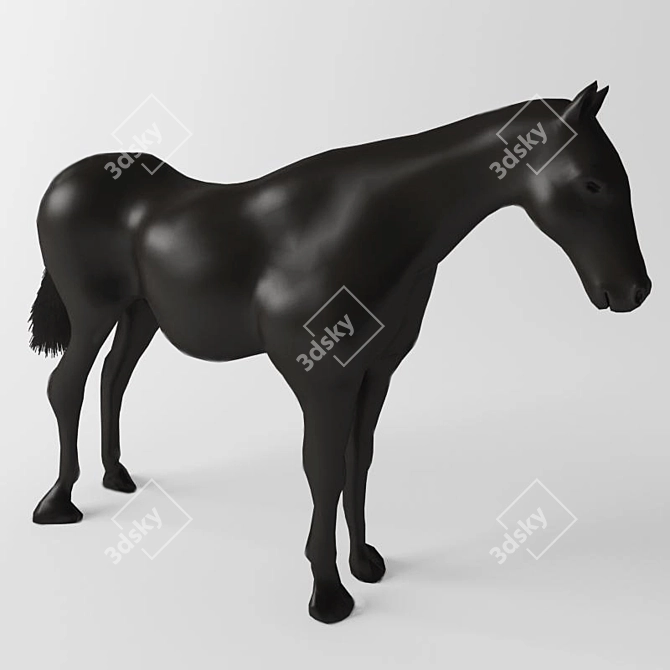 Elegant Equine Figurine 3D model image 1