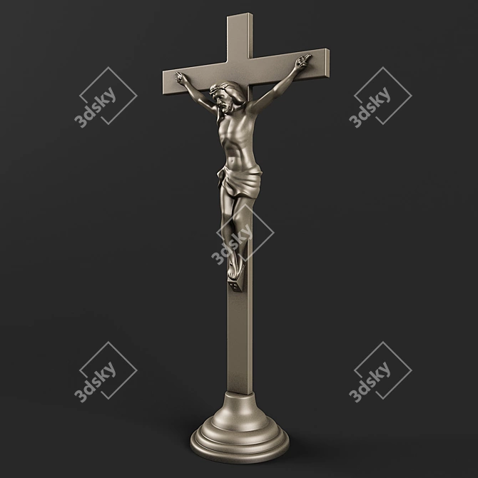 Catholic Savior Table Cross 3D model image 1