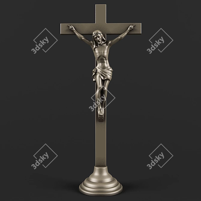 Catholic Savior Table Cross 3D model image 2