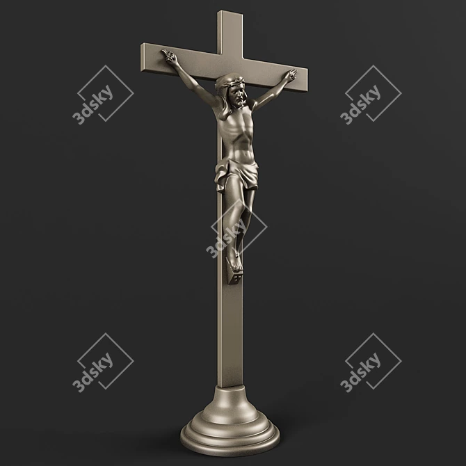 Catholic Savior Table Cross 3D model image 3