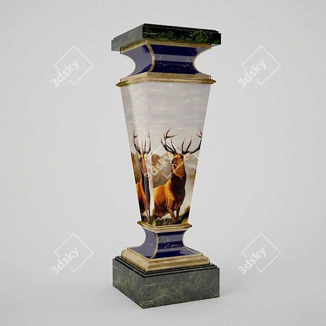 Elegant Pedestal Stand for Vases 3D model image 1