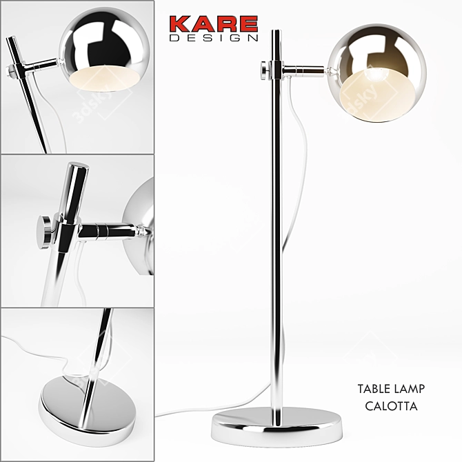 Sleek Chrome Retro Desk Lamp 3D model image 1