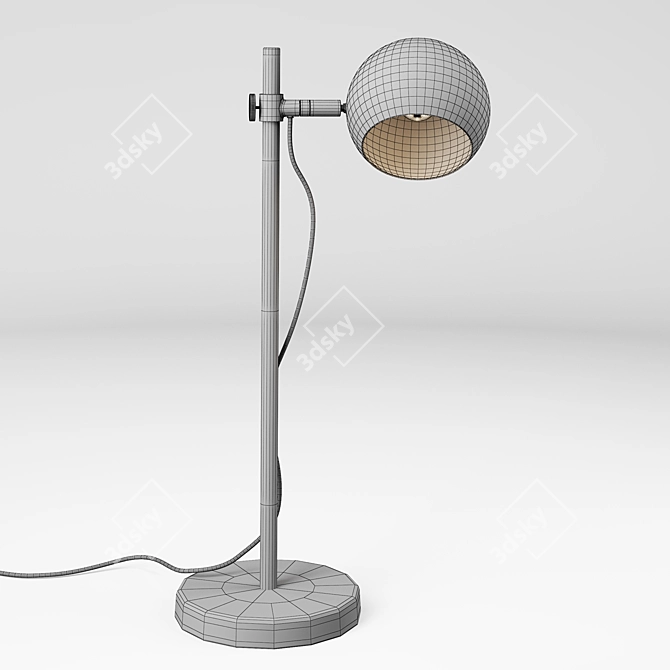 Sleek Chrome Retro Desk Lamp 3D model image 3