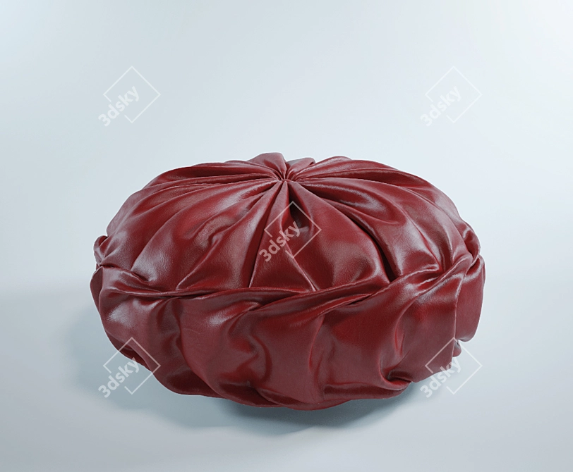 Red Leather Cushion 3D model image 1