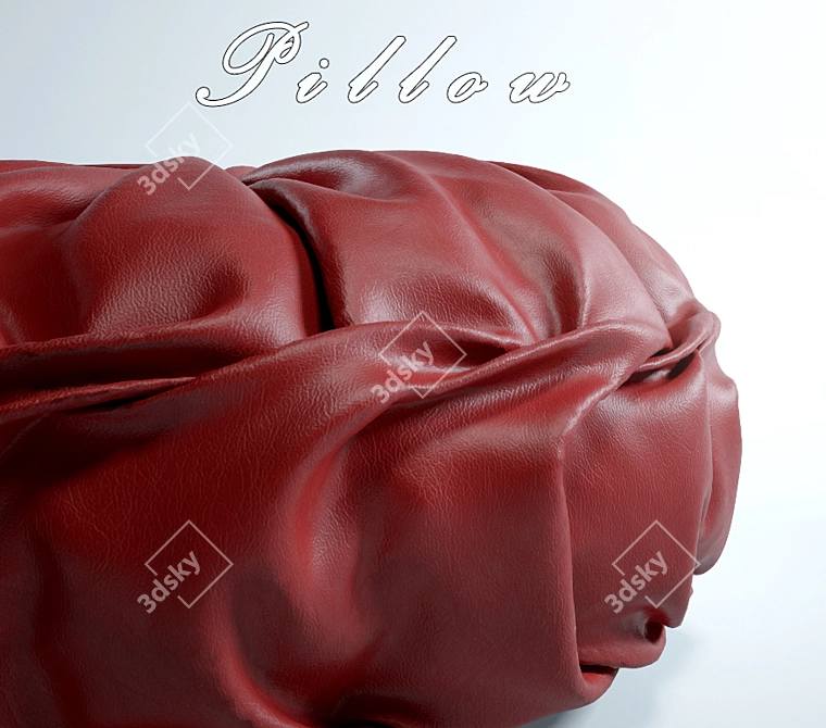 Red Leather Cushion 3D model image 2