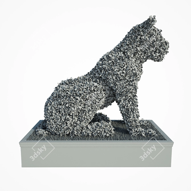 Lioness Topiary 3D model image 3