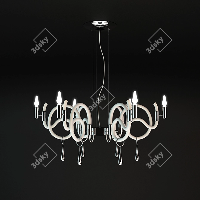 Modern 8-Lamp Chandelier 3D model image 1