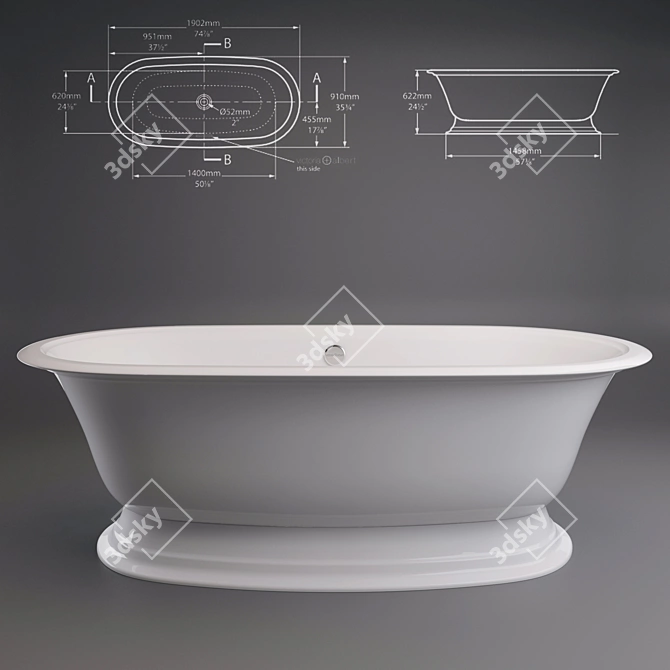 Luxurious Elwick Victoria + Albert Baths 3D model image 1