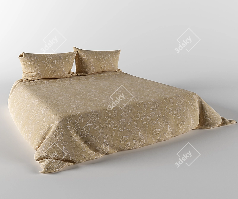 Luxury Bliss Bedding Set 3D model image 1