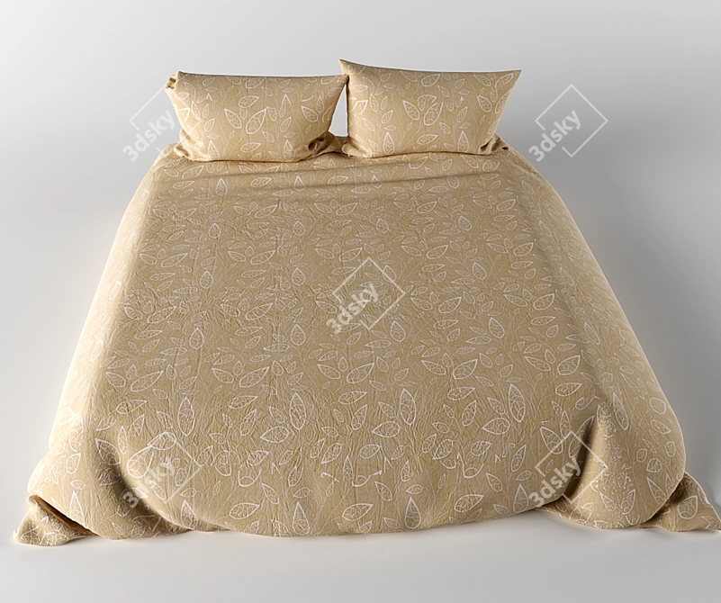 Luxury Bliss Bedding Set 3D model image 2