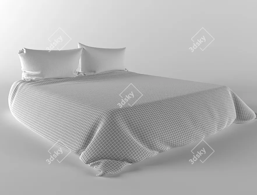 Luxury Bliss Bedding Set 3D model image 3