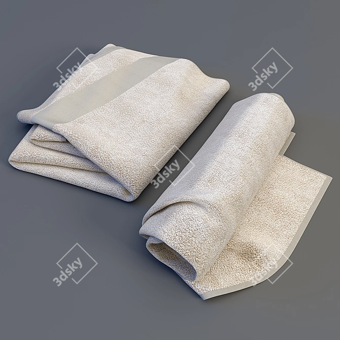 Luxury Rolled Towel: Soft and Stylish 3D model image 2