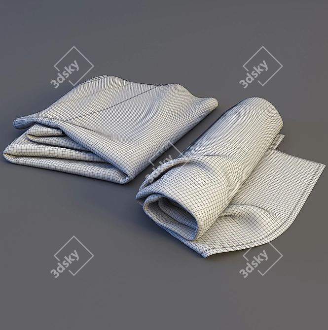 Luxury Rolled Towel: Soft and Stylish 3D model image 3