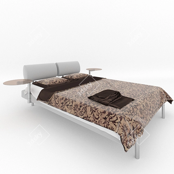 Cozy Bed Set: Stylish and Comfortable 3D model image 1