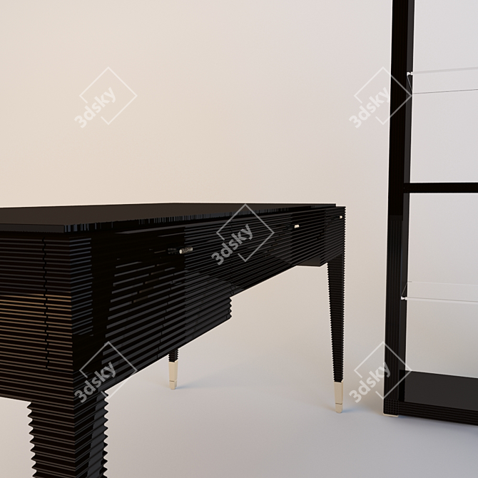 Eleganza Bookcase & Writing Desk 3D model image 2