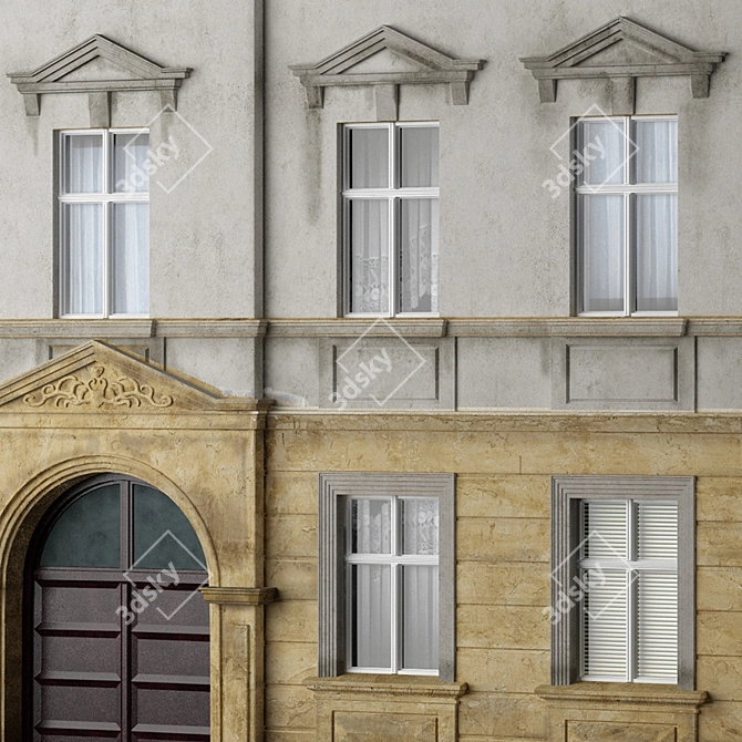 Architectural Facade Model 3D model image 2