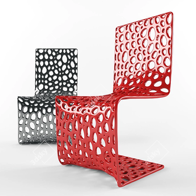 Perforated Mesh Chair 3D model image 1