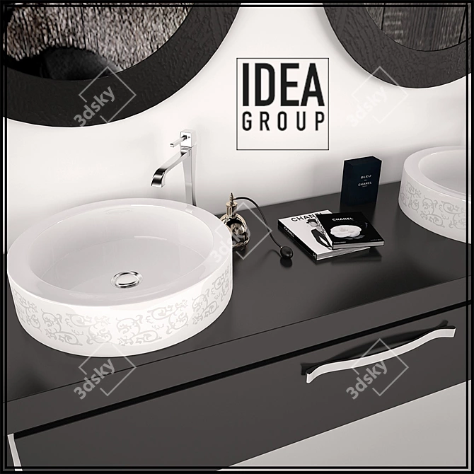 Modern Avant-Garde "Deko" Bathroom Furniture 3D model image 2