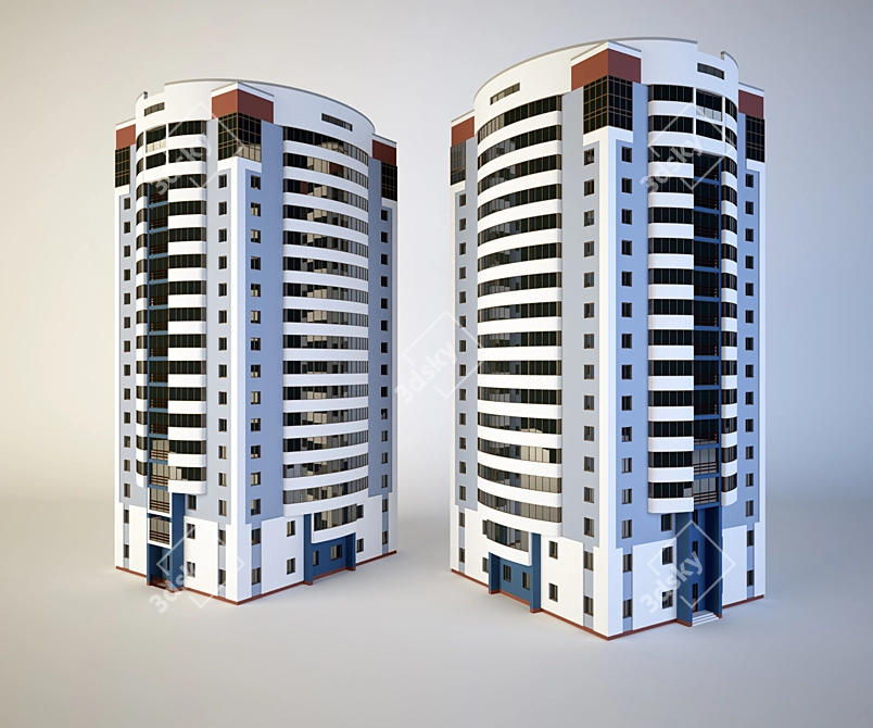 Modern Residential House Design 3D model image 1