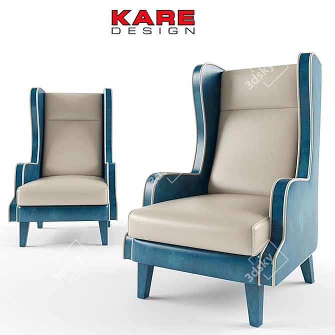Bicolor Sky Wing Chair 3D model image 1