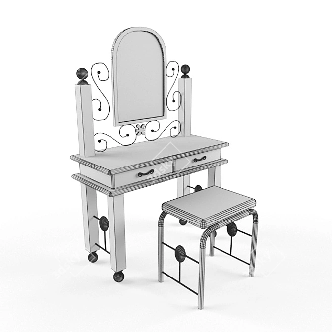 Glamour  Vanity Table 3D model image 2