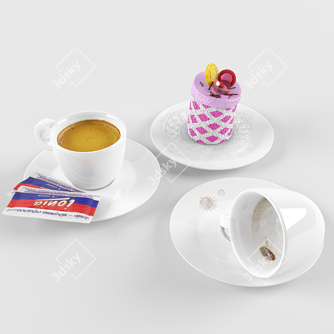 Coffee & Dessert Combo 3D model image 1