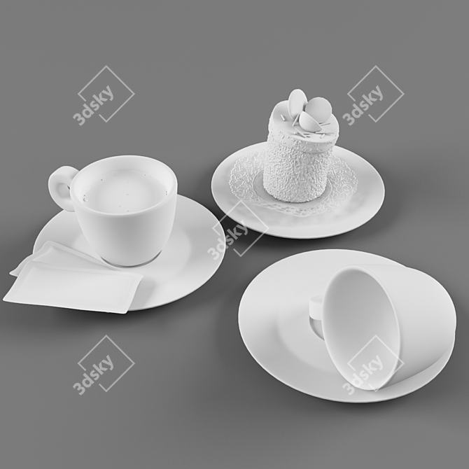 Coffee & Dessert Combo 3D model image 2