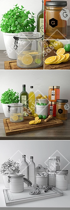 Essential Kitchen Set: Functional & Stylish 3D model image 1