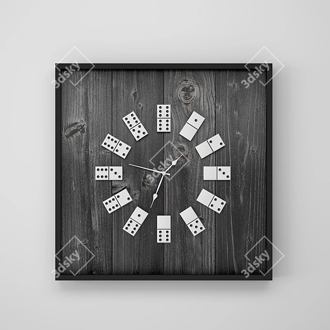 Title: Scandinavian-Style Domino Clock 3D model image 1