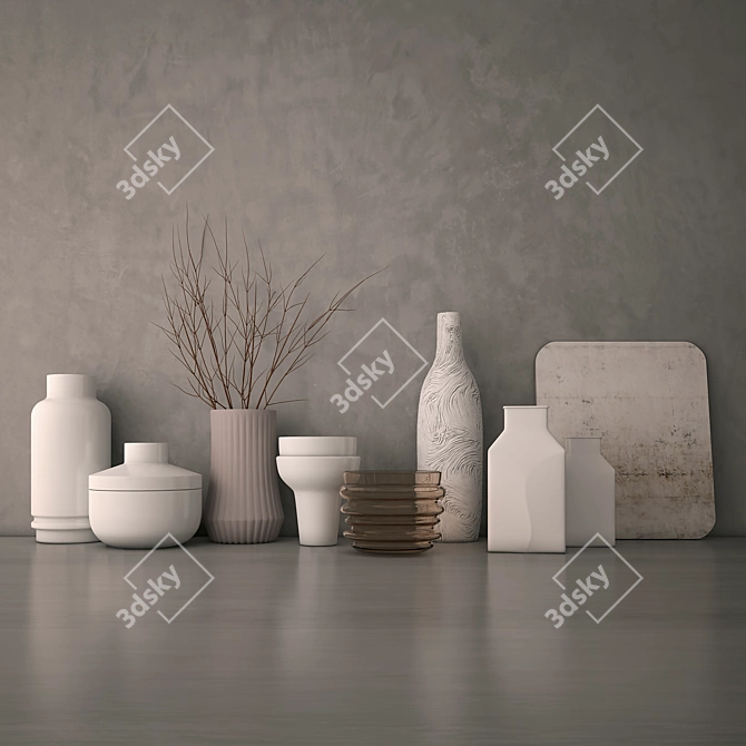 Elegant Vases Collection 3D model image 1