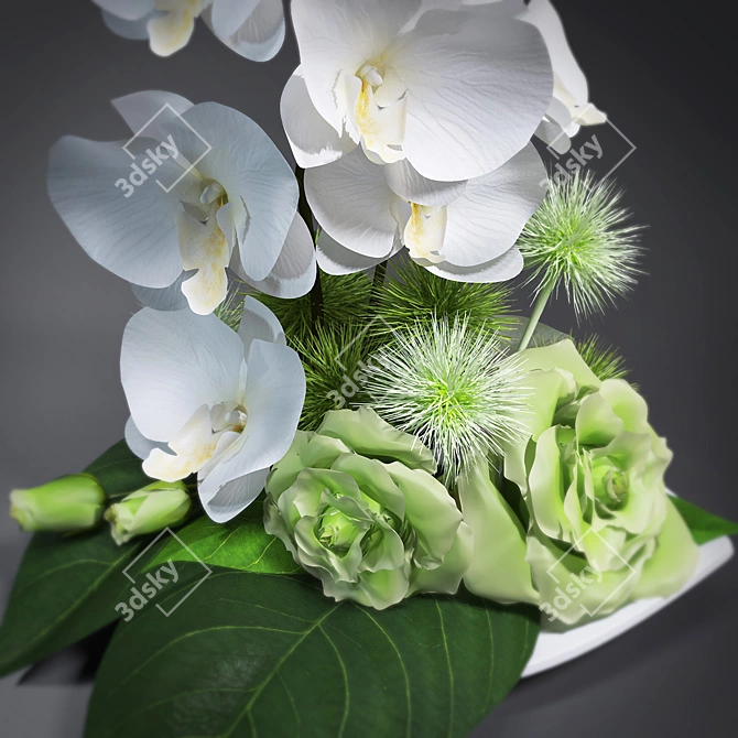 Elegant Orchid Ikebana 3D model image 3