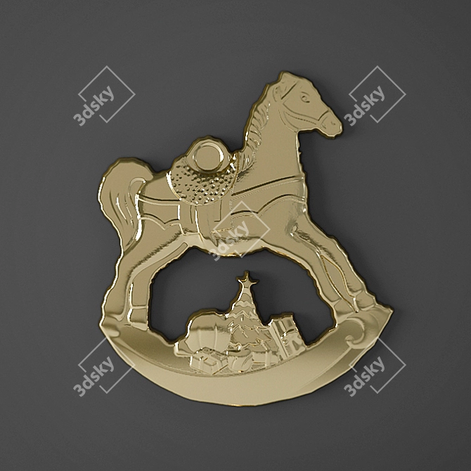 Graceful Equine 3D Relief 3D model image 1