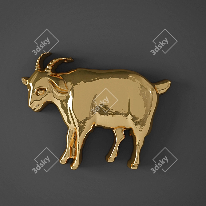 Goat Bas Bas-relief 3D model image 1