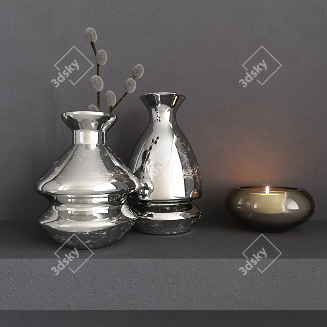 Title: Willow Vase: Serene Still Life 3D model image 1