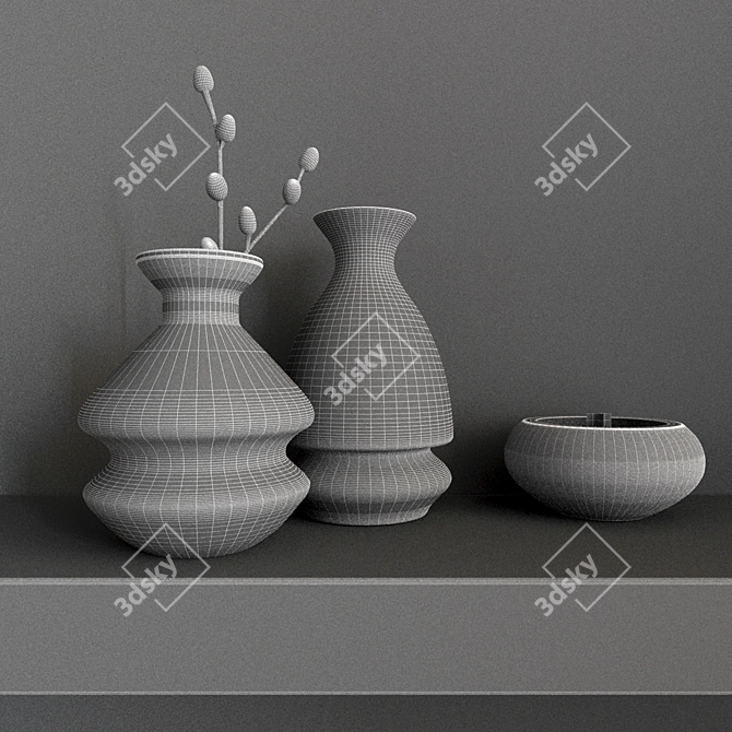 Title: Willow Vase: Serene Still Life 3D model image 2