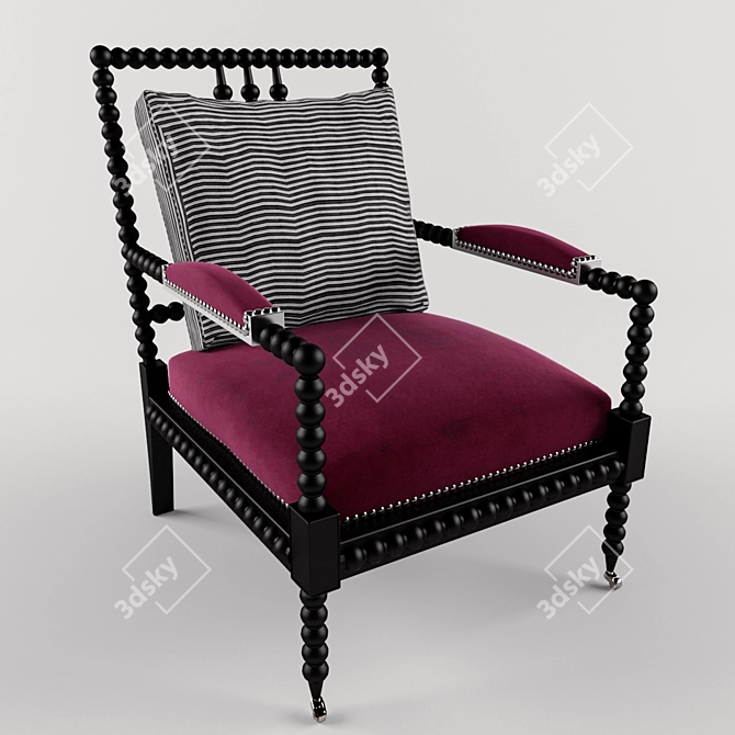 Bohemian Spindle Chair: Modern Elegance 3D model image 1