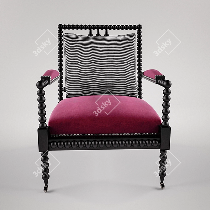 Bohemian Spindle Chair: Modern Elegance 3D model image 2