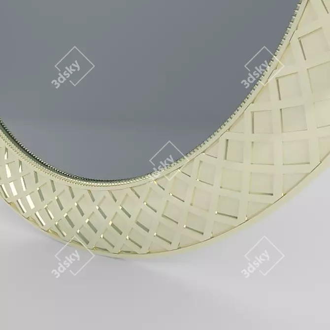 Title: Gilded Reflection Gold Leaf Mirror 3D model image 2