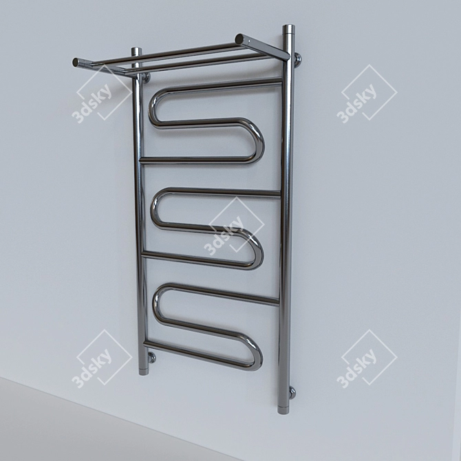 Title: Sleek Steel Heated Towel Rack 3D model image 1