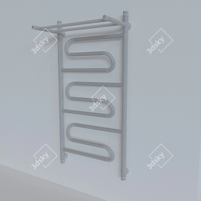 Title: Sleek Steel Heated Towel Rack 3D model image 2