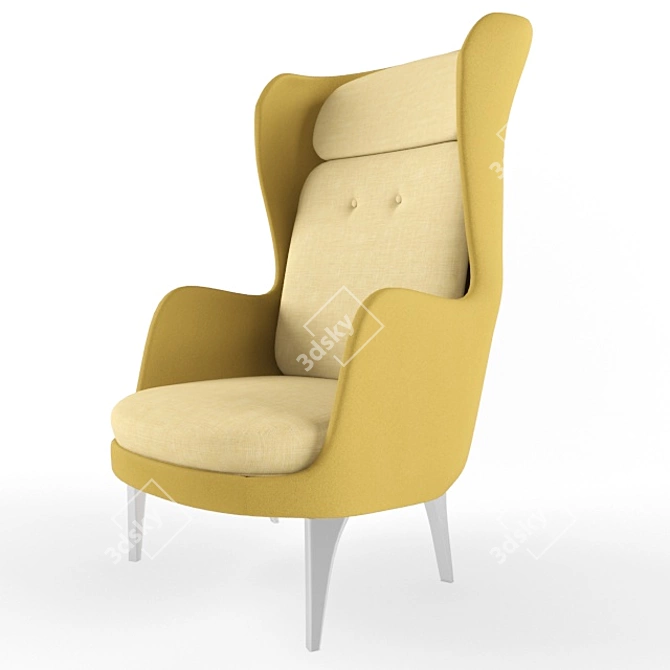 Elegant Scandinavian Armchair 3D model image 1