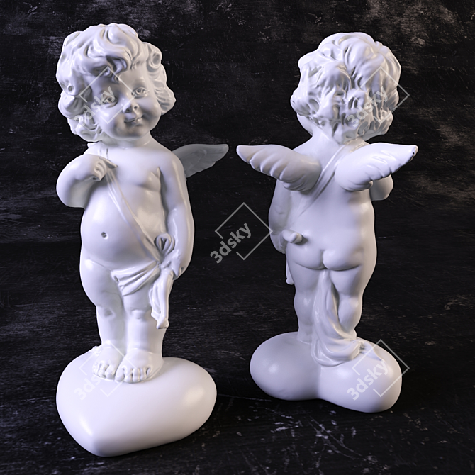 Cherub Cupid Figurine - 13cm 3D model image 1