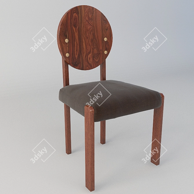 Elegant Upholstered Dining Chair 3D model image 1