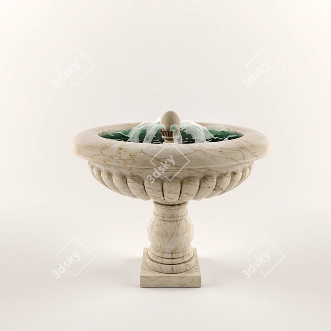 Elegant Water Fountain 3D model image 1