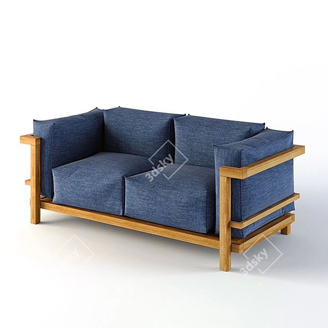 Compact and Stylish Sofa 3D model image 1