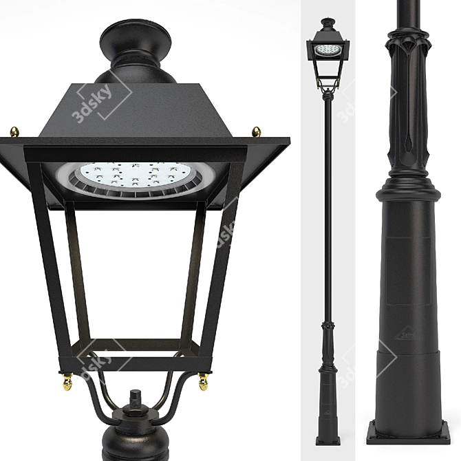 Elegant LED Lamppost: Salvi Villa Ochocentista 3D model image 1