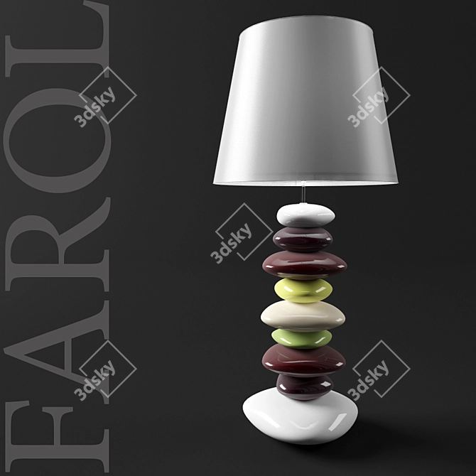 Farol Ceramic Floor Lamp - Elegant Illumination for any Space 3D model image 1